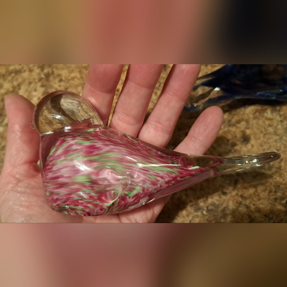 2-Gorgeous Glass Special Paperweights Pinks Browns Blues "Read" - Picture 7 of 10